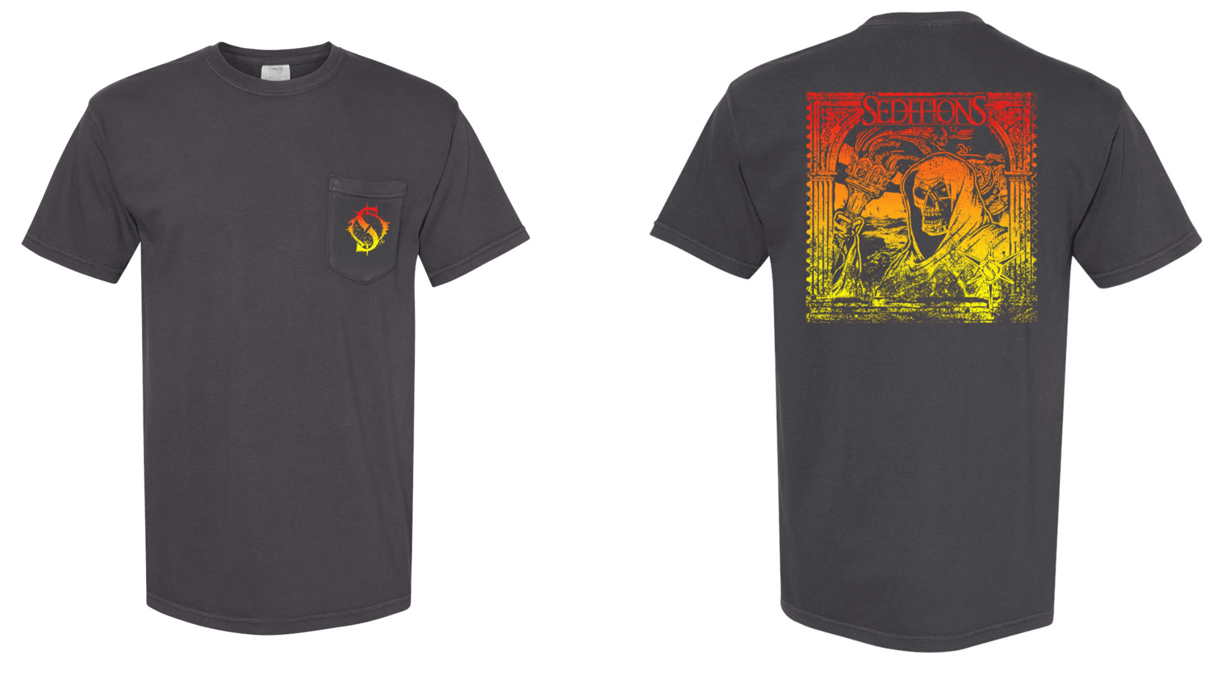 seditions the distance between pocket tee, front and back